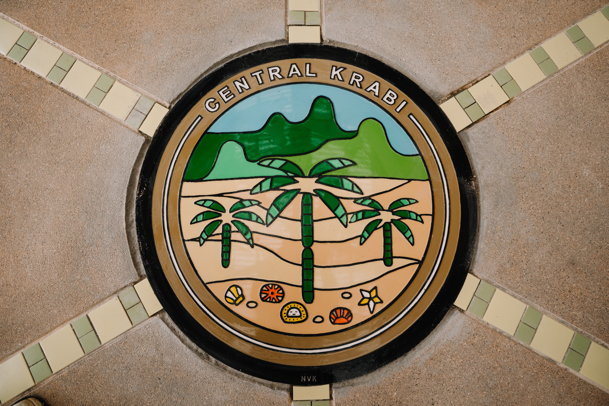 Manhole covers featuring unique designs inspired by Krabi’s identity