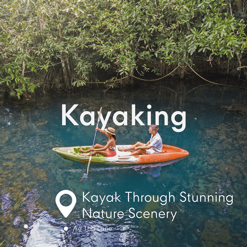 Kayak through stunning nature scenery
