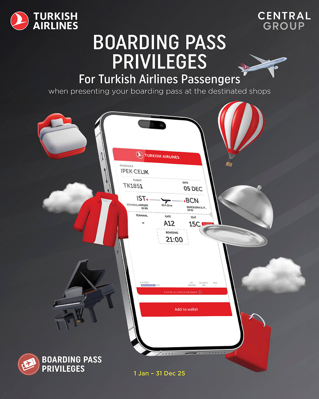 TURKISH AIRLINES BOARDING PASS PRIVILEGE